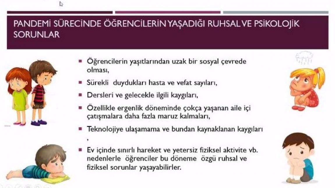 UZAKTAN EĞİTİM SÜRECİNDE ÖĞRENCİLERİN RUHSAL VE FİZİKSEL SORUNLARI KONULU SEMİNER